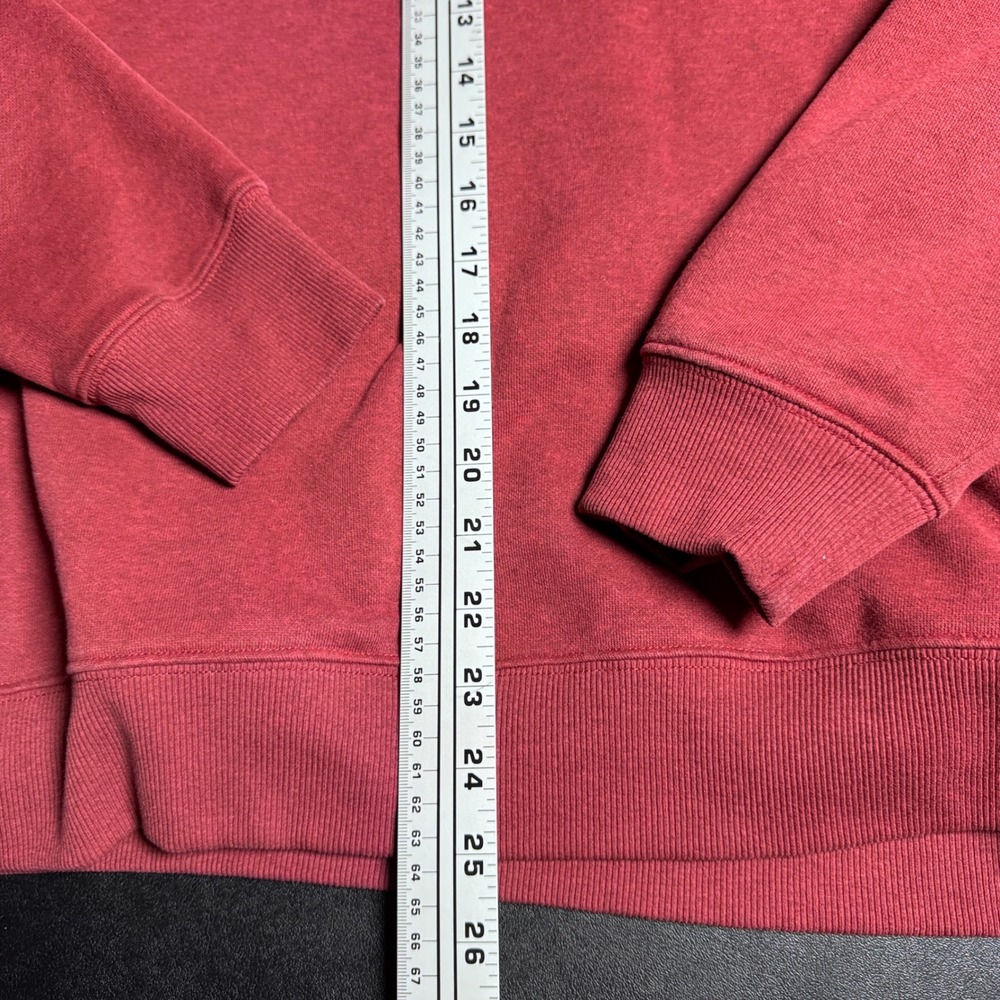 Columbia Sweatshirt Mens Medium Red Solid Crewneck Fleece Pullover Logo - Picture 3 of 5